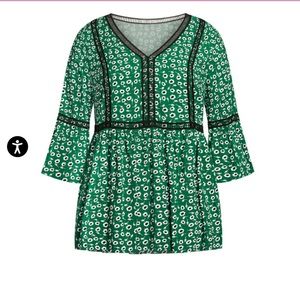 💚🖤 Bohemia Print Top - green floral🖤💚